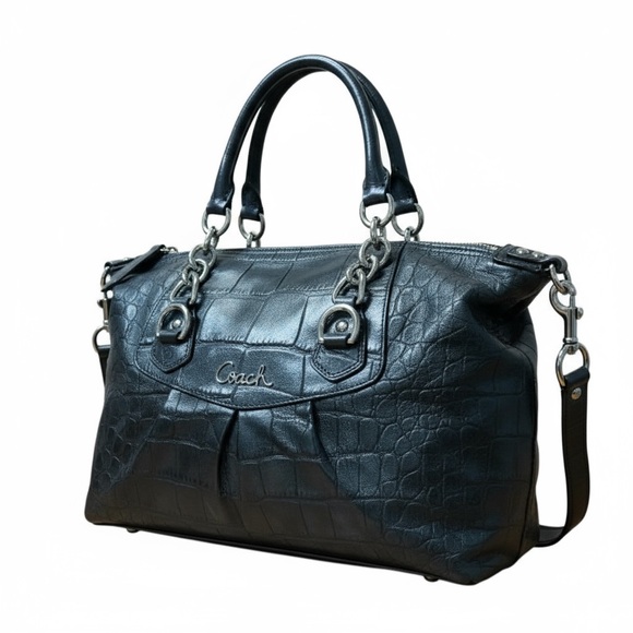Coach Handbags - Coach - EC - Rare Silver Slate Croc-Embossed Leather Satchel